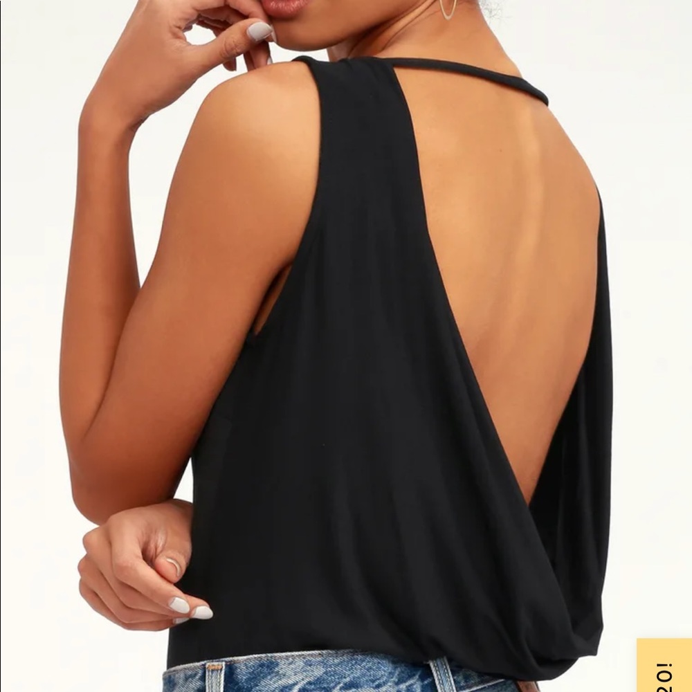 Black Open Back Bodysuit